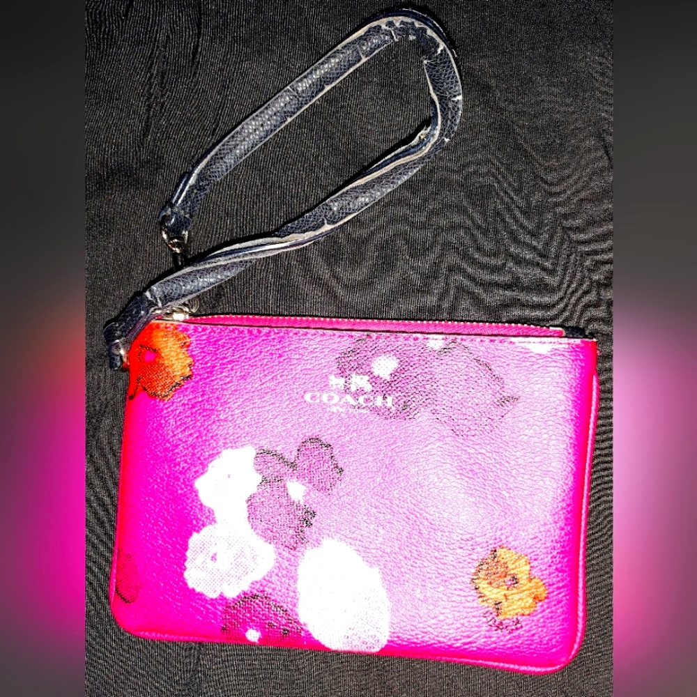 Floral Coach Wristlet Wallet